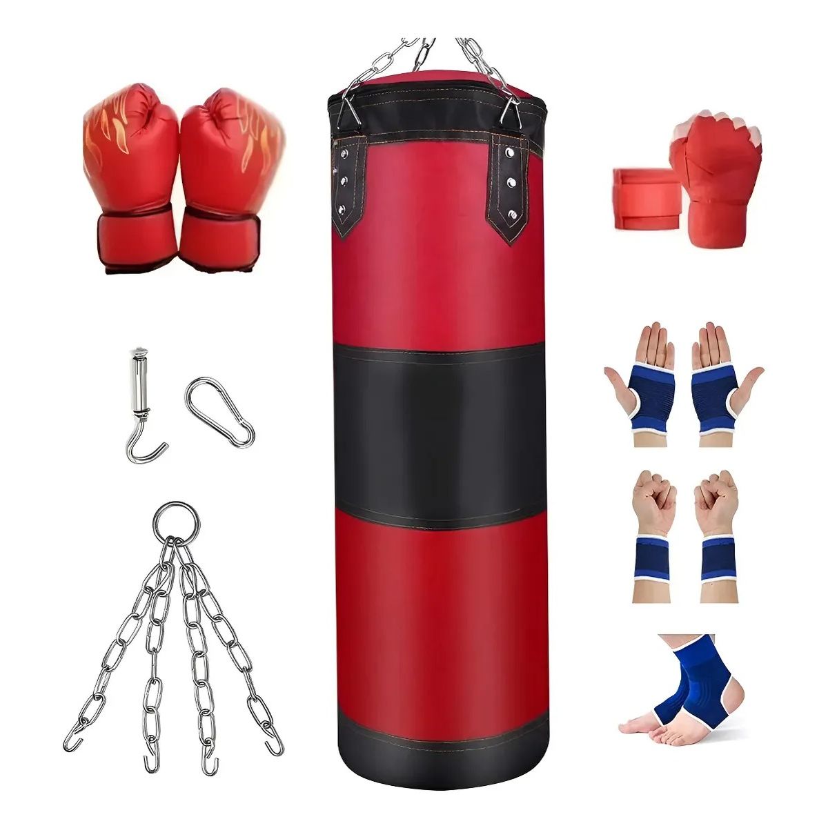 GENERICO - Guantes De Boxeo + Juego De Ejercicios Con Sacos De Arena 0 Rojo