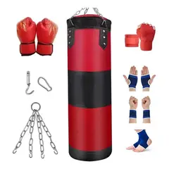 GENERICO - Guantes De Boxeo + Juego De Ejercicios Con Sacos De Arena 0 Rojo