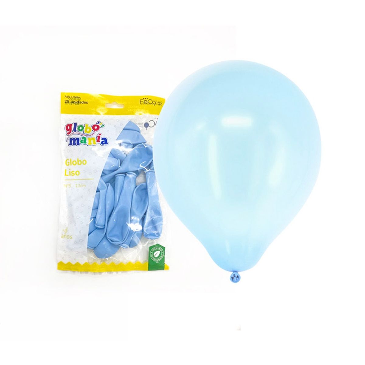 GENERICO - GLOBO 5 PASTEL CELESTE X25 UNID