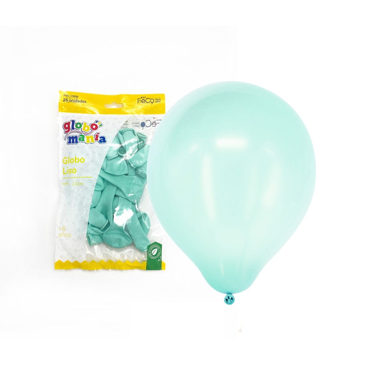 GENERICO - GLOBO 5 PASTEL MENTA X25 UNID