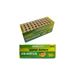 GENERICO - X40 Pack Pila Aaa Lcd Caja Baterías Tamaño Triple A Pilas