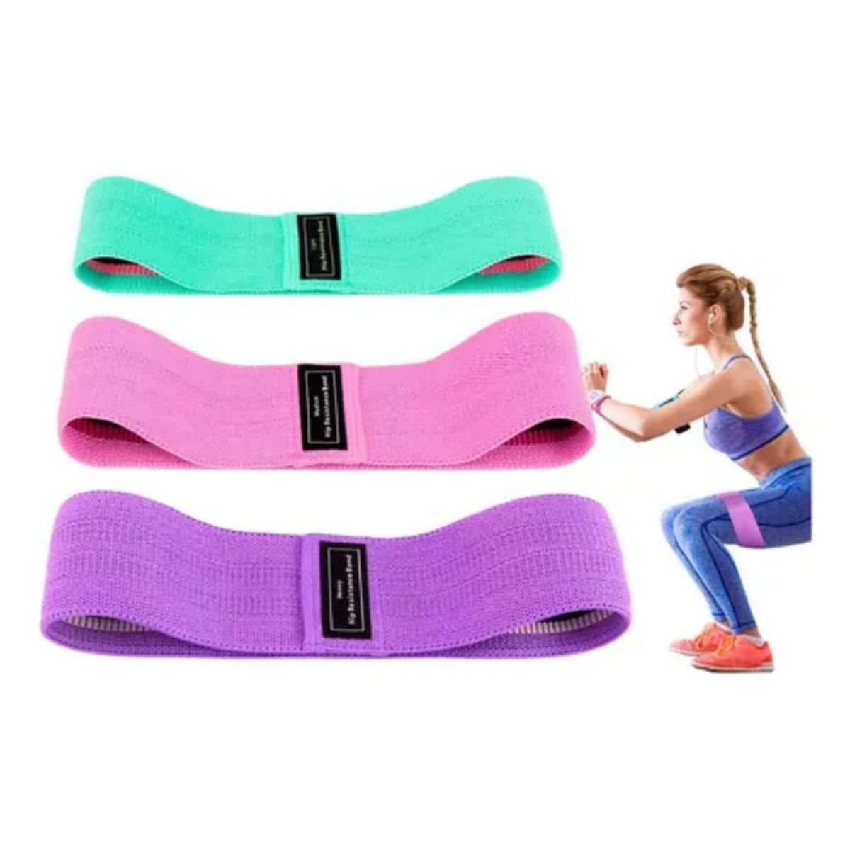 MOVI - Set 3 bandas de resistencia para glúteos y piernas