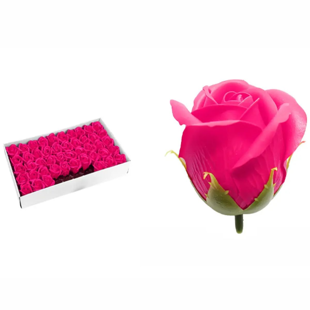 GENERICO - Rosa De Jabon Aromatica 5cm Decorativa 50 Piezas FUCSIA