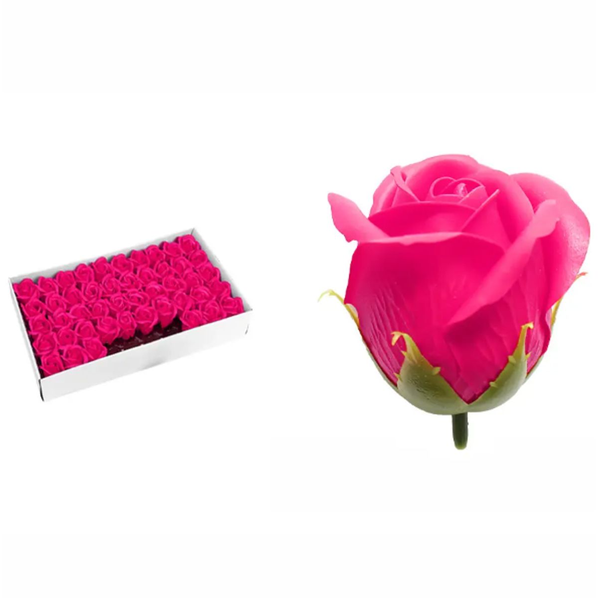 GENERICO - Rosa De Jabon Aromatica 5cm Decorativa 50 Piezas FUCSIA