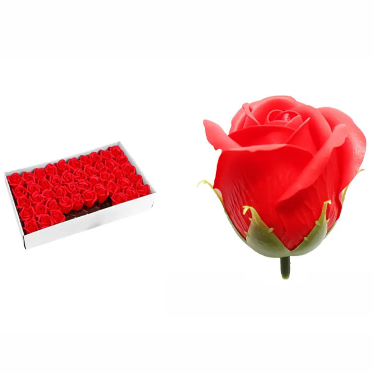 GENERICO - Rosa De Jabon Aromatica 5cm Decorativa 50 Piezas Rojo
