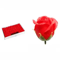 GENERICO - Rosa De Jabon Aromatica 5cm Decorativa 50 Piezas Rojo