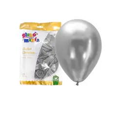 GENERICO - GLOBO 12 CHROME PLATEADO X25 UNID
