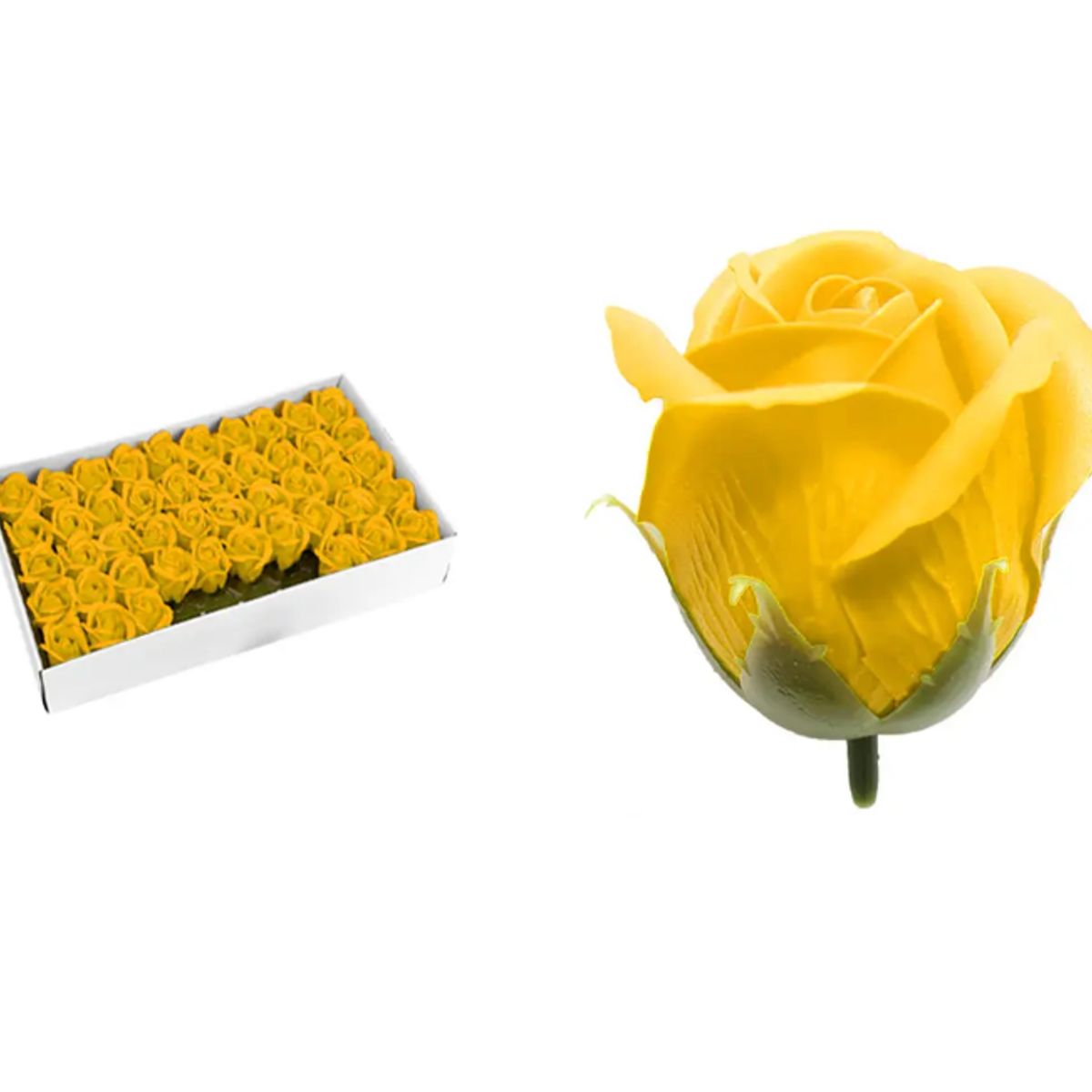 GENERICO - Rosa De Jabon Aromatica 5cm Decorativa 50 Piezas Amarillo