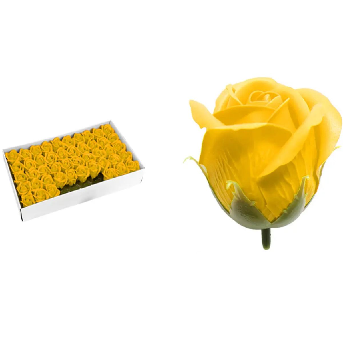 GENERICO - Rosa De Jabon Aromatica 5cm Decorativa 50 Piezas Amarillo