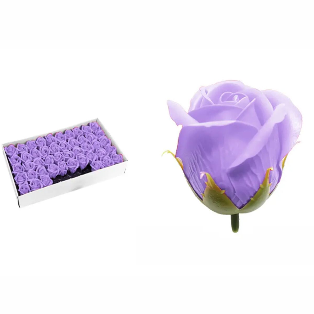 GENERICO - Rosa De Jabon Aromatica 5cm Decorativa 50 Piezas Lila
