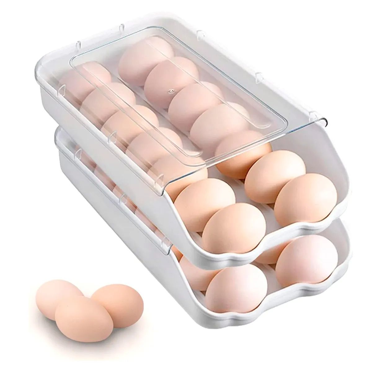 IRM - Organizador De Huevos XL para Refri Huevera Apilable 16pcs capacidad