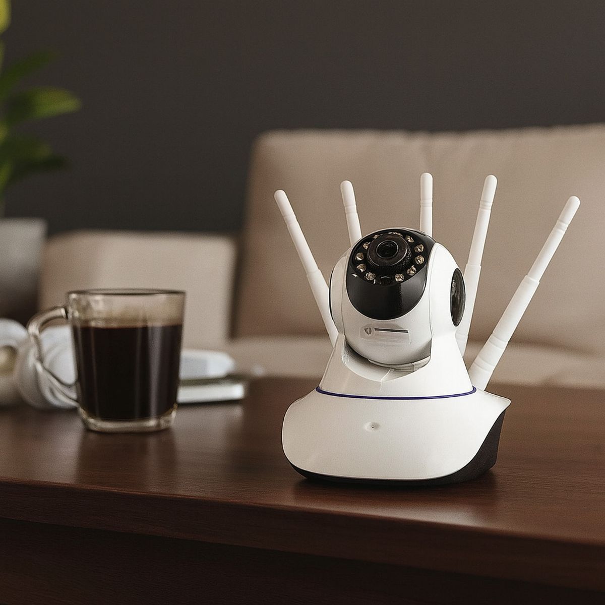 MOVI - CAMARA SEGURIDAD IP WIFI HD MOTORIZADA VISION NOCTURNA 360º 5 antenas