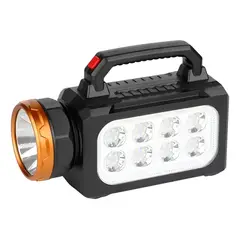 GENERICO - Linterna Camping De Mano Recargable Solar Alta Potencia Blanco Negro