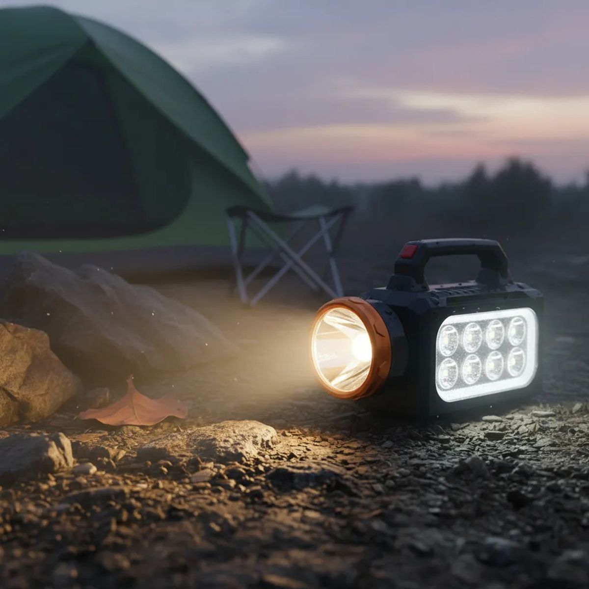 GENERICO - Linterna Camping De Mano Recargable Solar Alta Potencia Blanco Negro