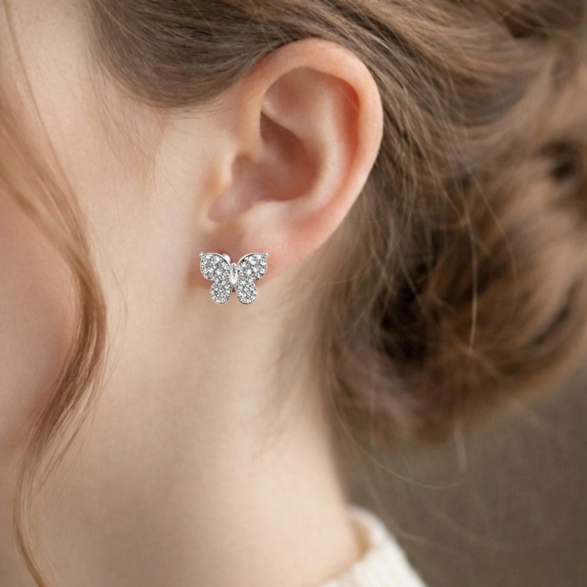LK LUKSO - Aros Mariposa Circón Brillante en Plata Ley 925 