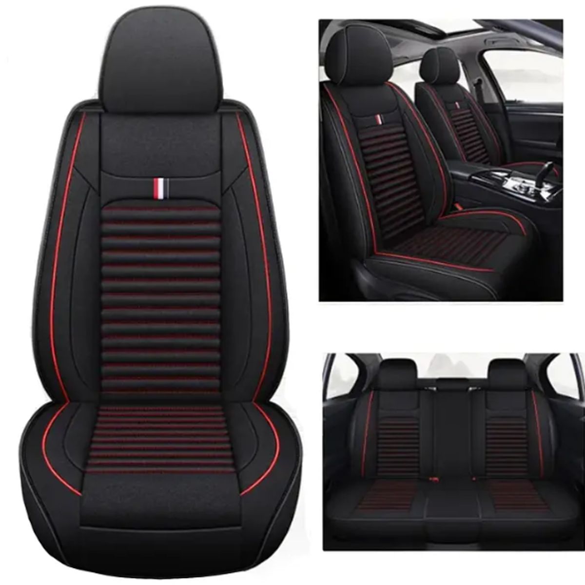 GENERICO - Set 5 Fundas Asiento Auto Universal Tela Espuma Antideslizante