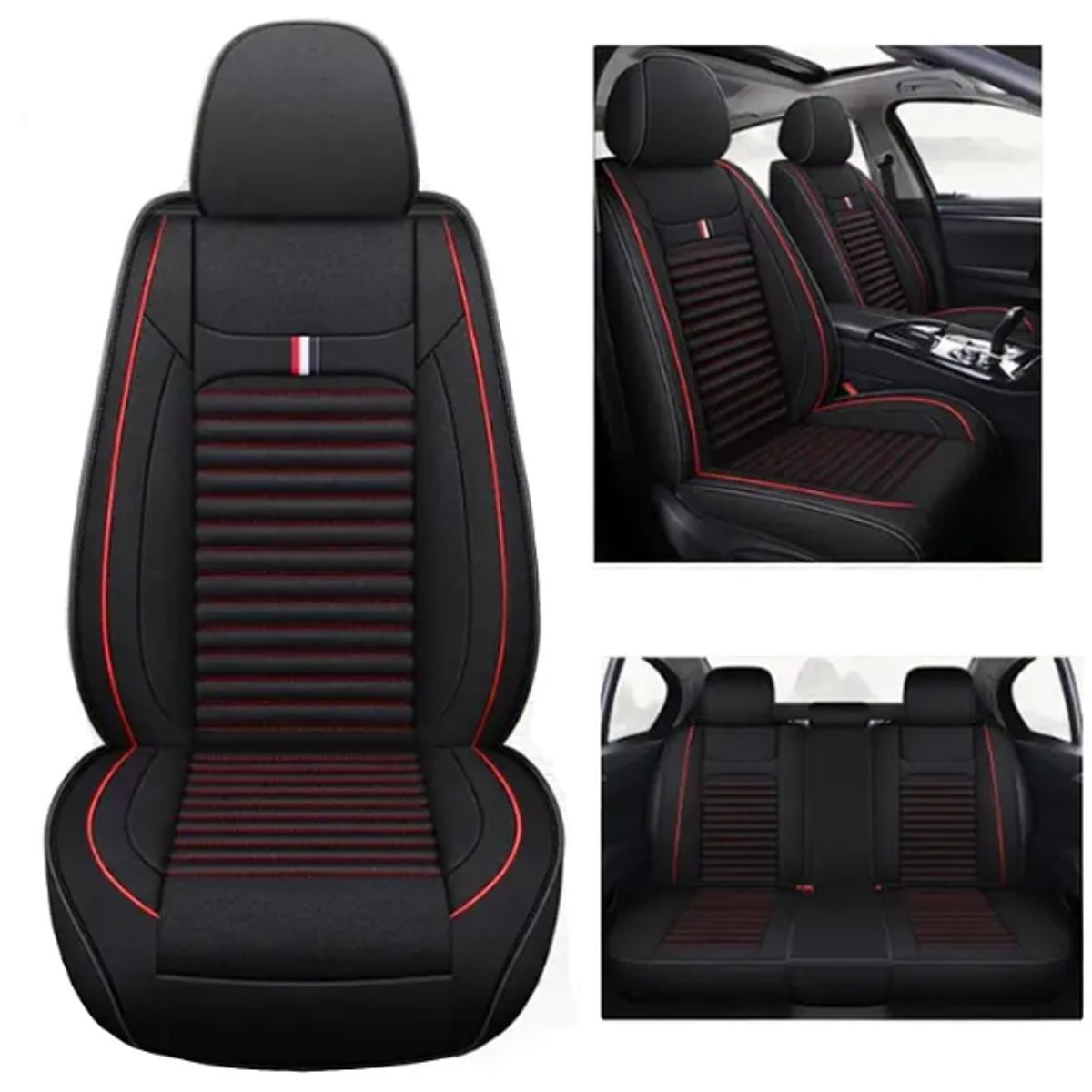 GENERICO - Set 5 Fundas Asiento Auto Universal Tela Espuma Antideslizante
