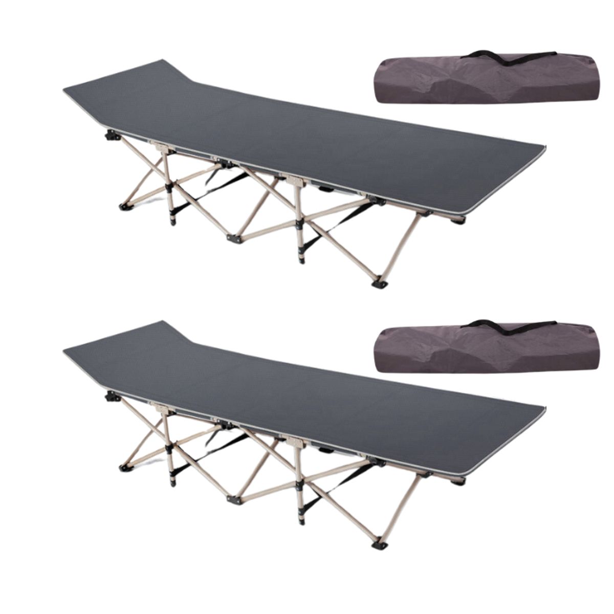 GENERICO - 2 Catre Cama De Campaña Camping Plegable Portátil Sencilla