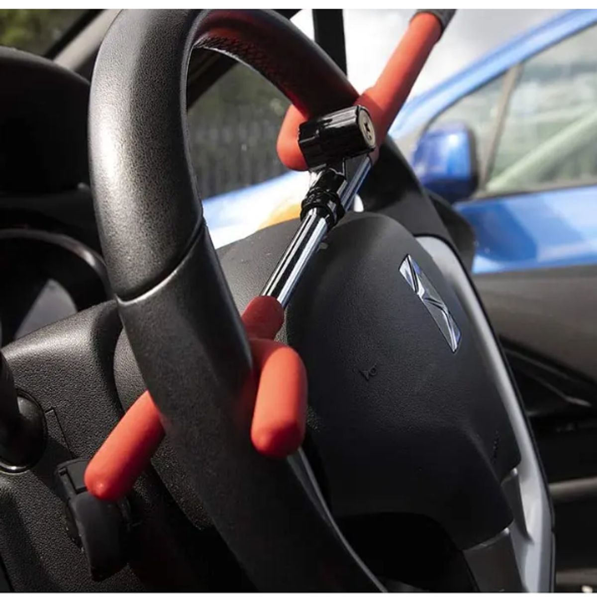 GENERICO - Traba Volante Auto Antirrobo Con Llave Visible Reforzada