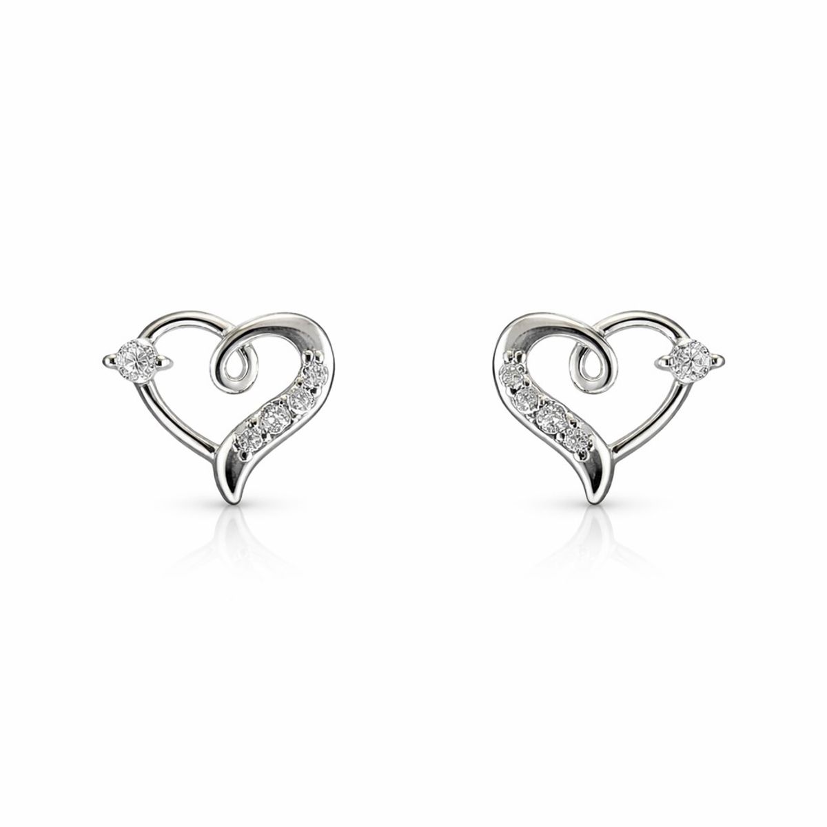 LK LUKSO - Aros Corazón Circón Elegante en Plata 925 