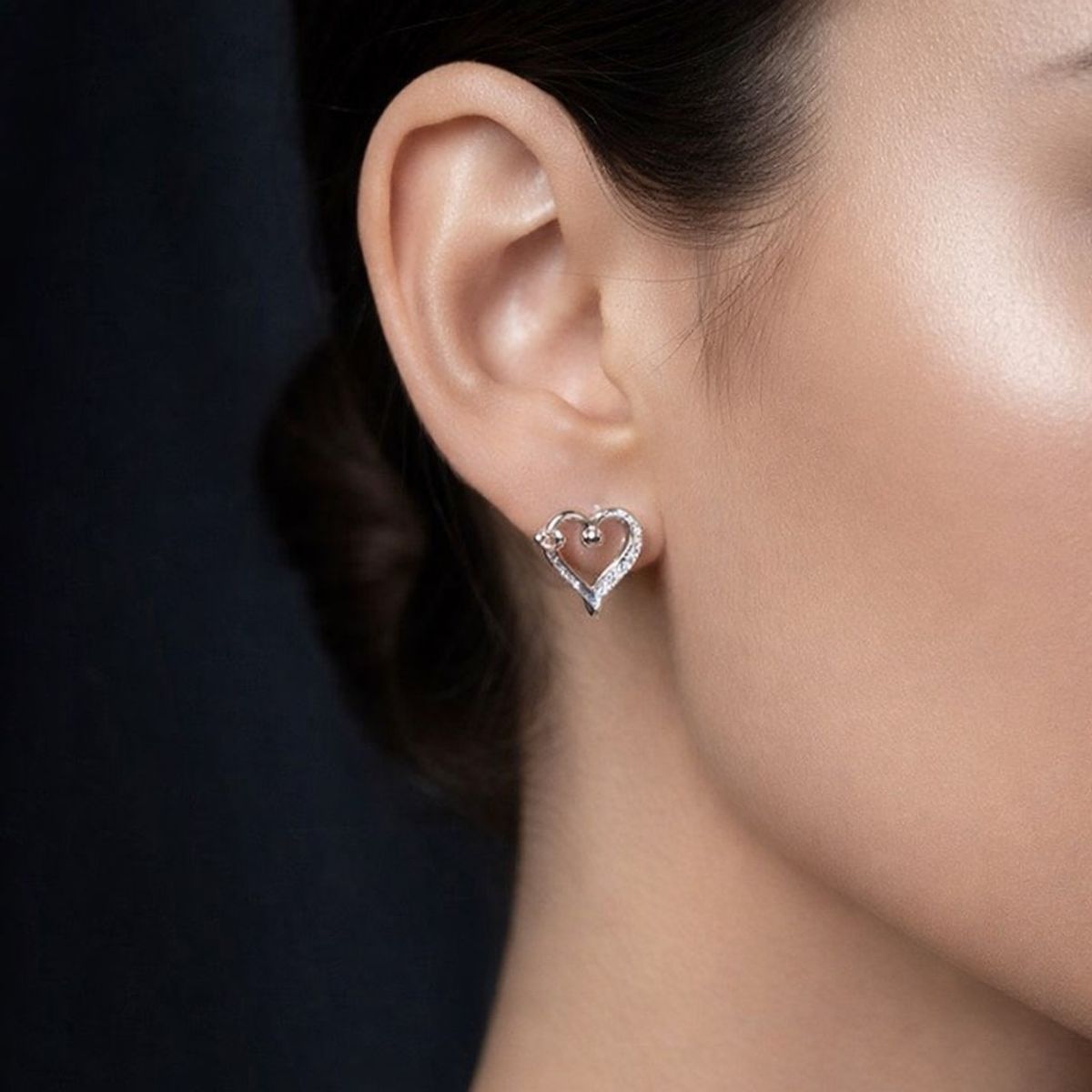 LK LUKSO - Aros Corazón Circón Elegante en Plata 925 