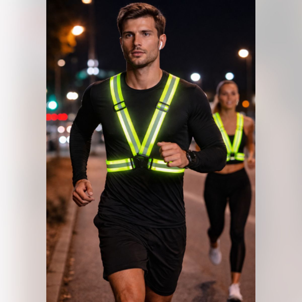 GENERICO - Arnes Reflectante Elástico Ajustable Alta Visibilidad Externo