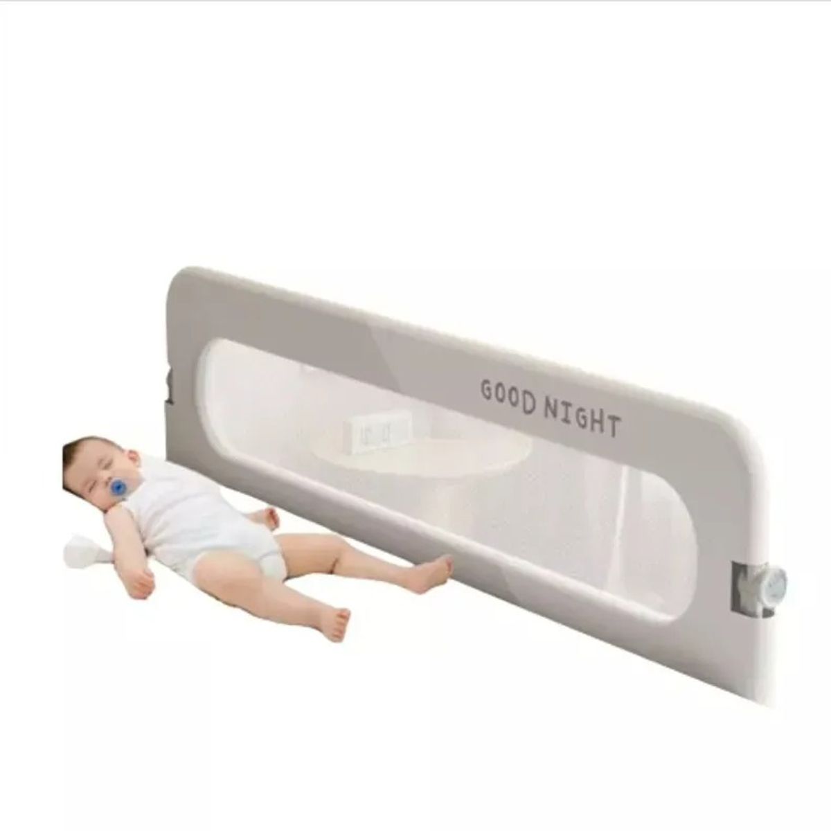 GENERICO - Baranda De Cama Seguridad Para Bebe Plegable 150cm Blanco Genérica