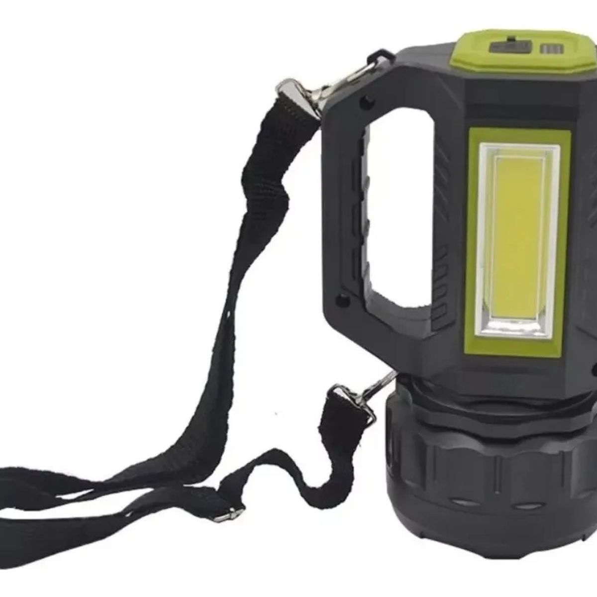 GENERICO - Linterna Led Largo Alcance Recargable Usb 600mts 6 Funciones Blanco Negro