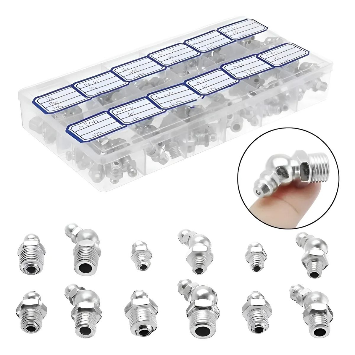 GENERICO - 130pcs Boquillas De Engrase Hidráulicas