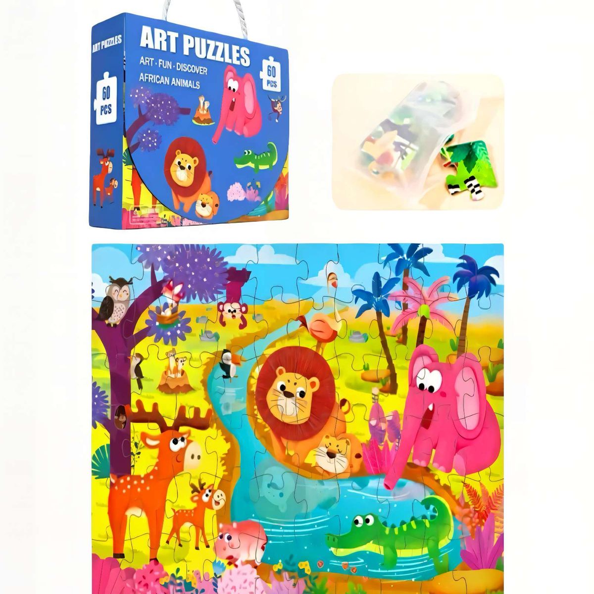 GENERICO - Puzzle para niños de 60 Piezas Zoologico 44cm x 31cm