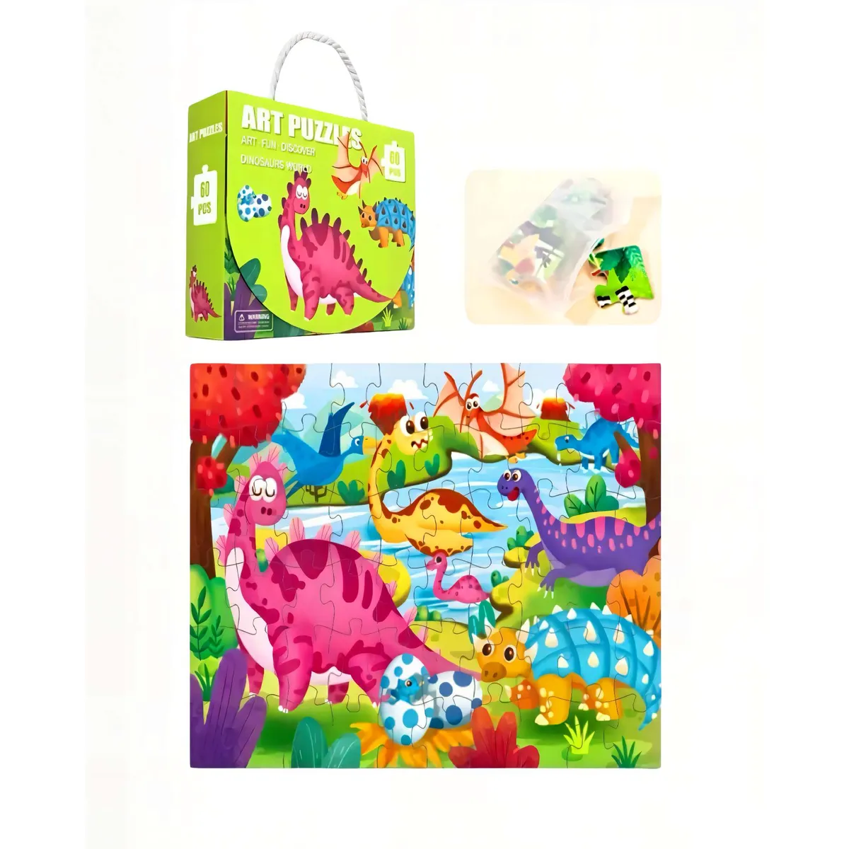 GENERICO - Puzzle para niños de 60 Piezas Dinosaurio 44cm x 31cm