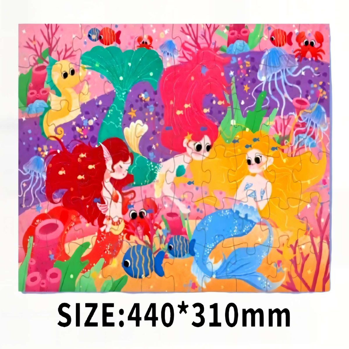 GENERICO - Puzzle para niños de 4 a 5años de edad de 60 Piezas Sirenita 44cm x 31cm