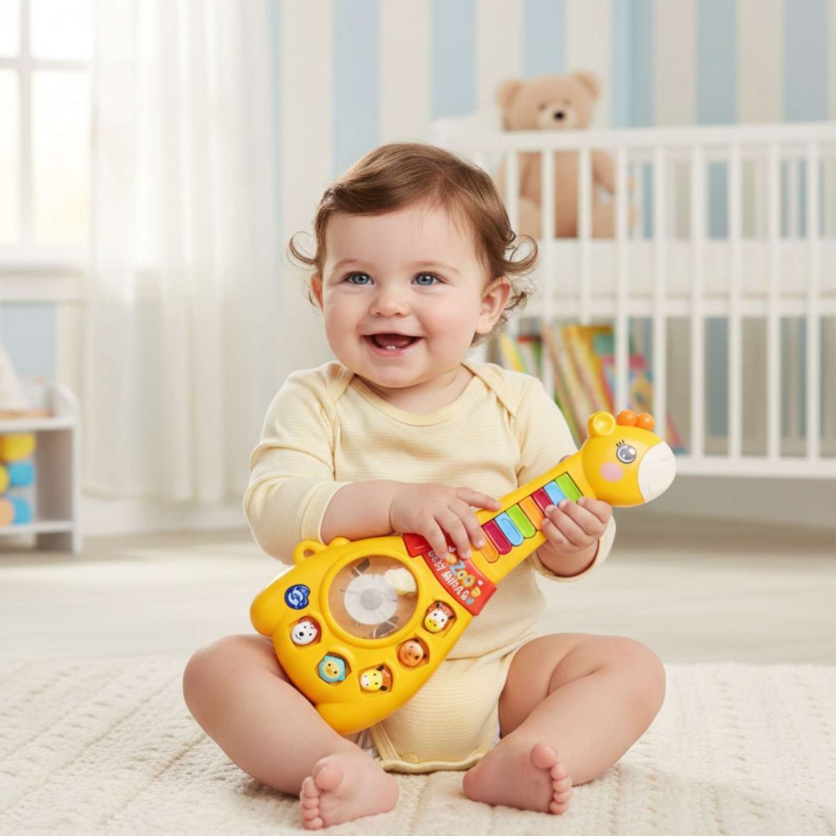 GENERICO - GUITARRA INFANTIL SONIDO DE LUCES DIDACTICO PIANO EDUCATIVO AMARILLO