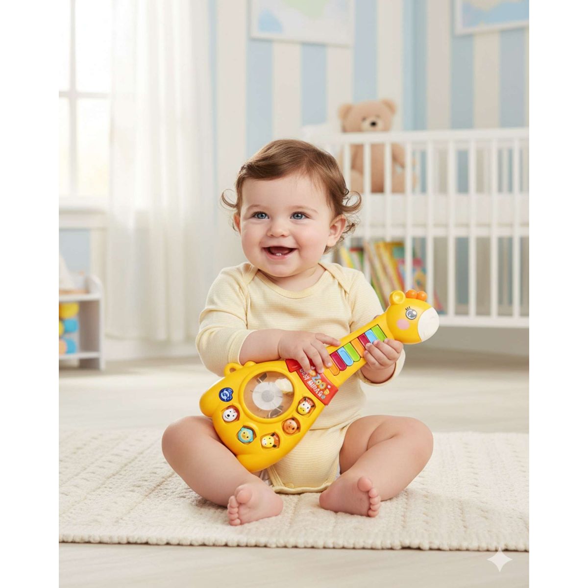 GENERICO - GUITARRA INFANTIL SONIDO DE LUCES DIDACTICO PIANO EDUCATIVO AMARILLO