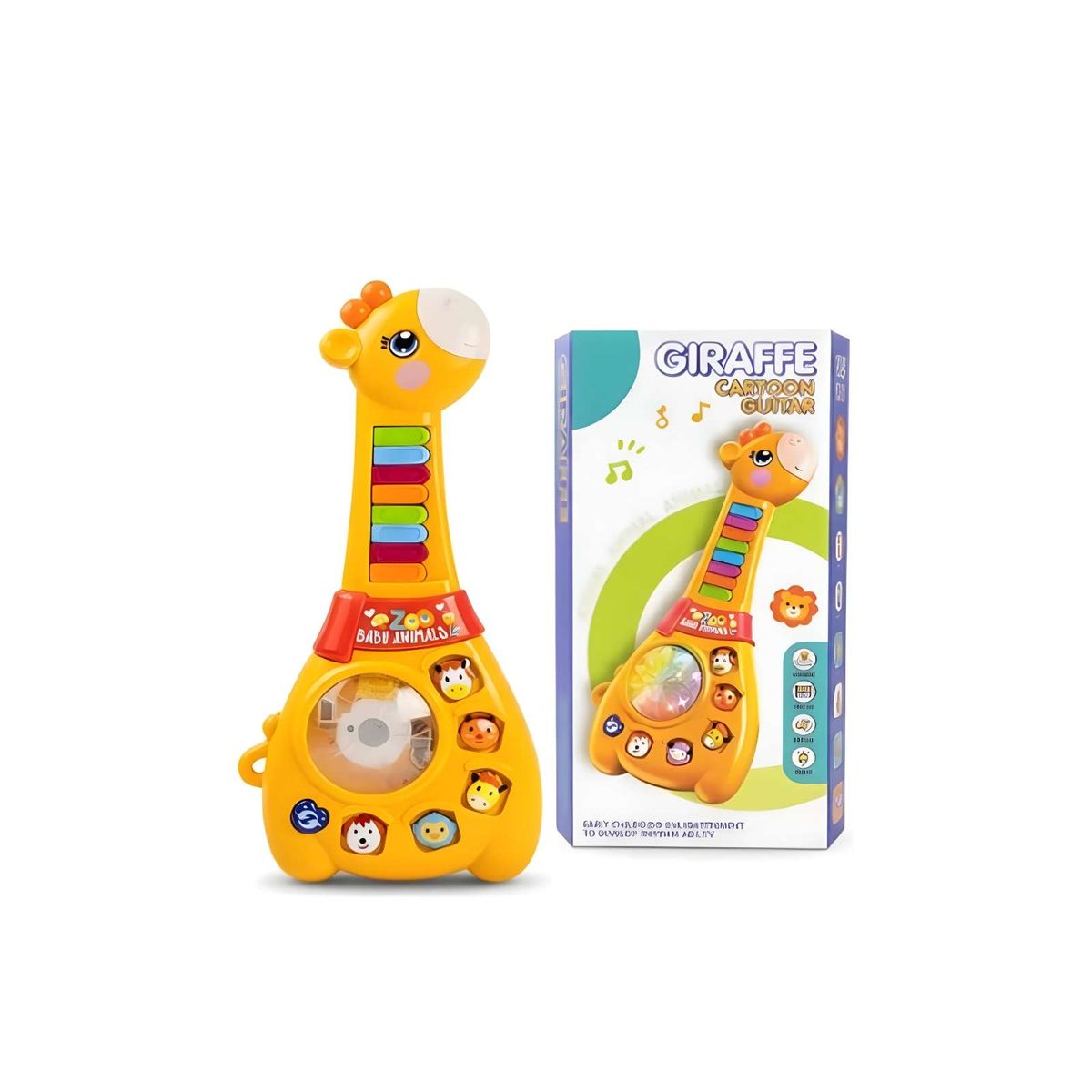 GENERICO - GUITARRA INFANTIL SONIDO DE LUCES DIDACTICO PIANO EDUCATIVO COLOR AMARILLO