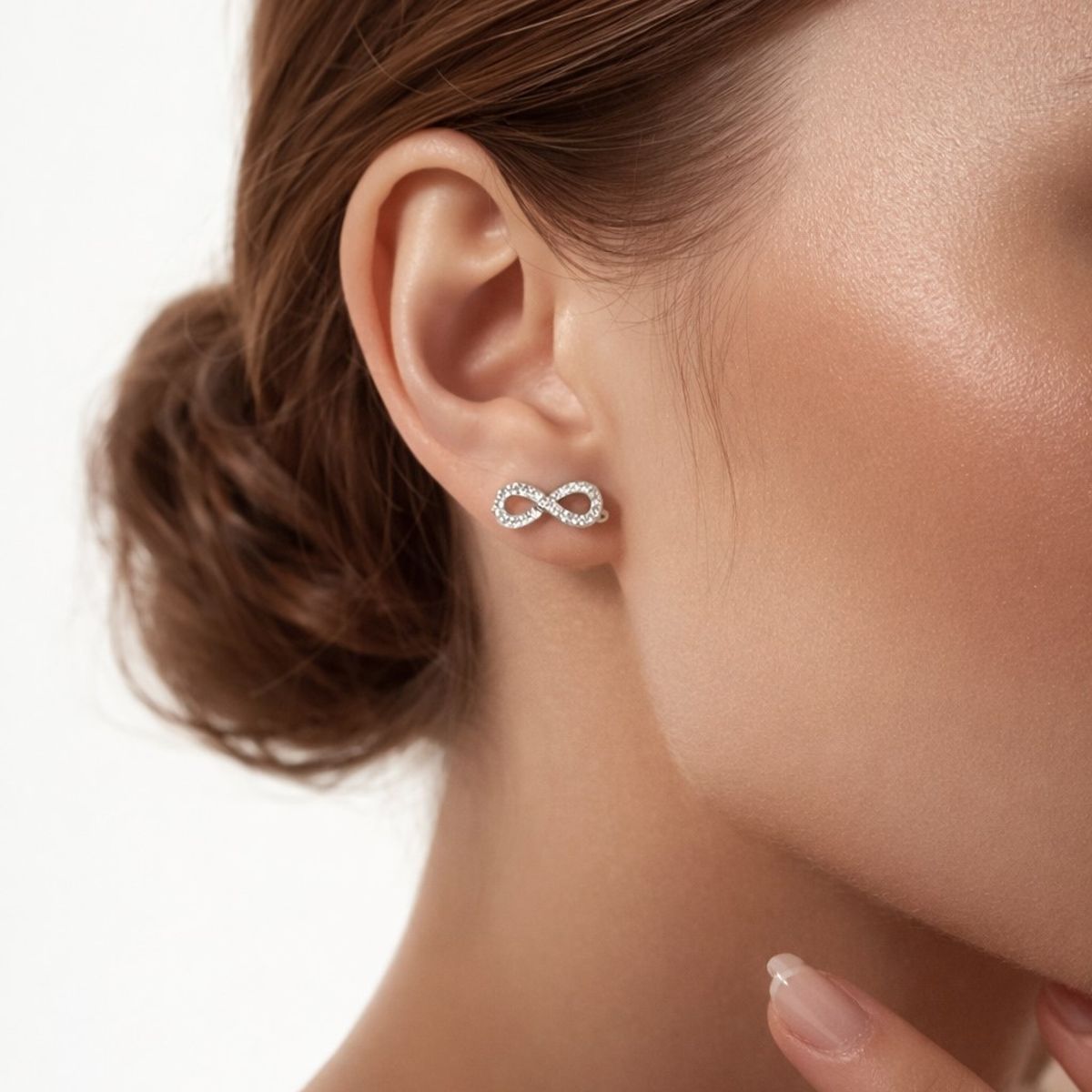 LK LUKSO - Aros Infinito Circones Brillantes en Plata 925 