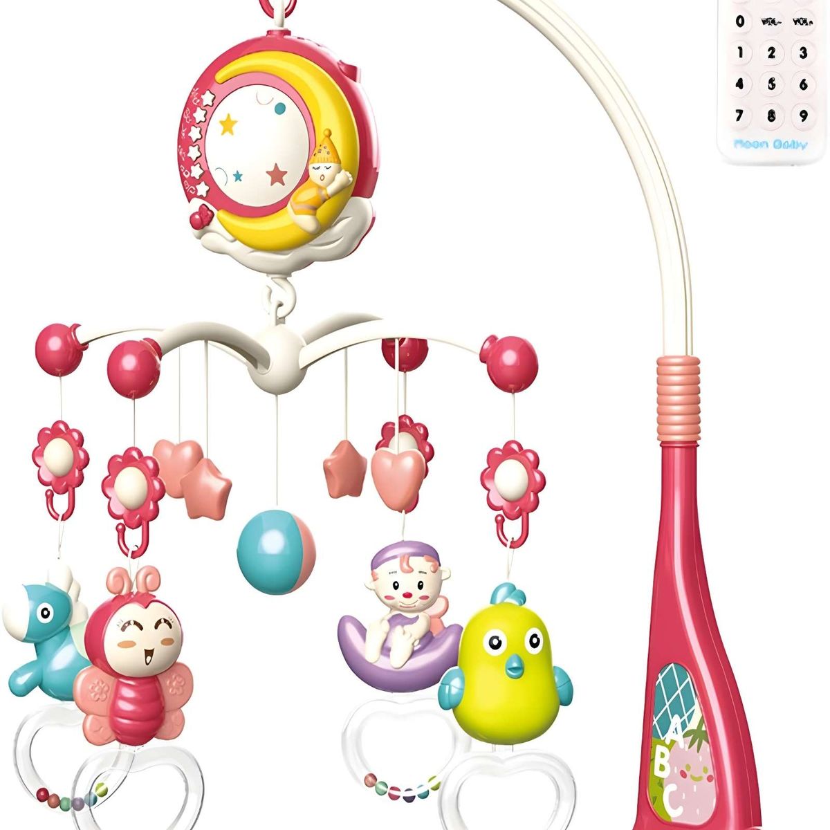 GENERICO - MOVIL MUNDA HADA MUSICAL CON CONTROL REMOTO Y PROYECCIÓN DE IMAGEN COLOR ROSADO