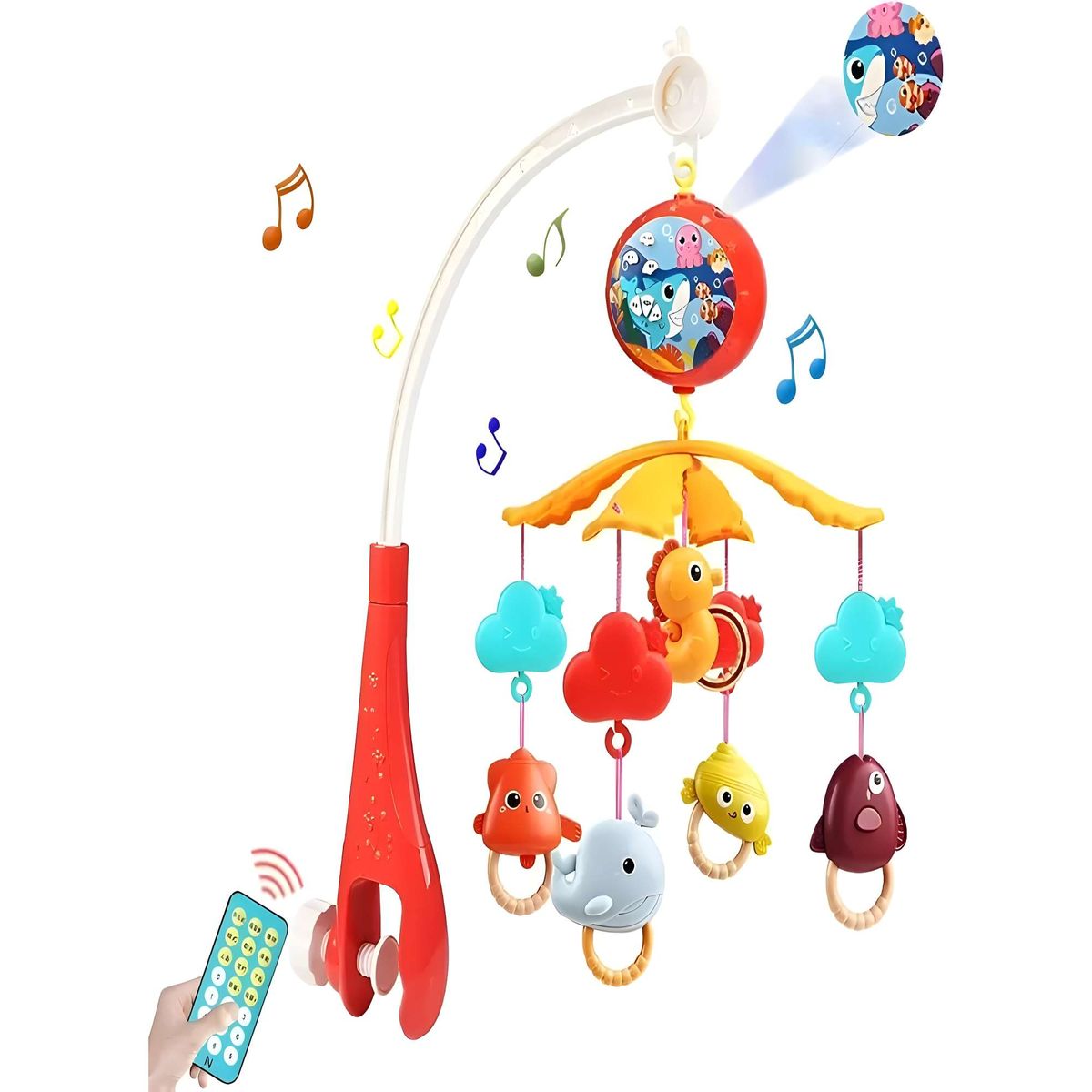 GENERICO - MOVIL SUBMARINO CON CONTROL REMOTO CON PROYECCIÓN DE IMAGEN COLOR ROJO