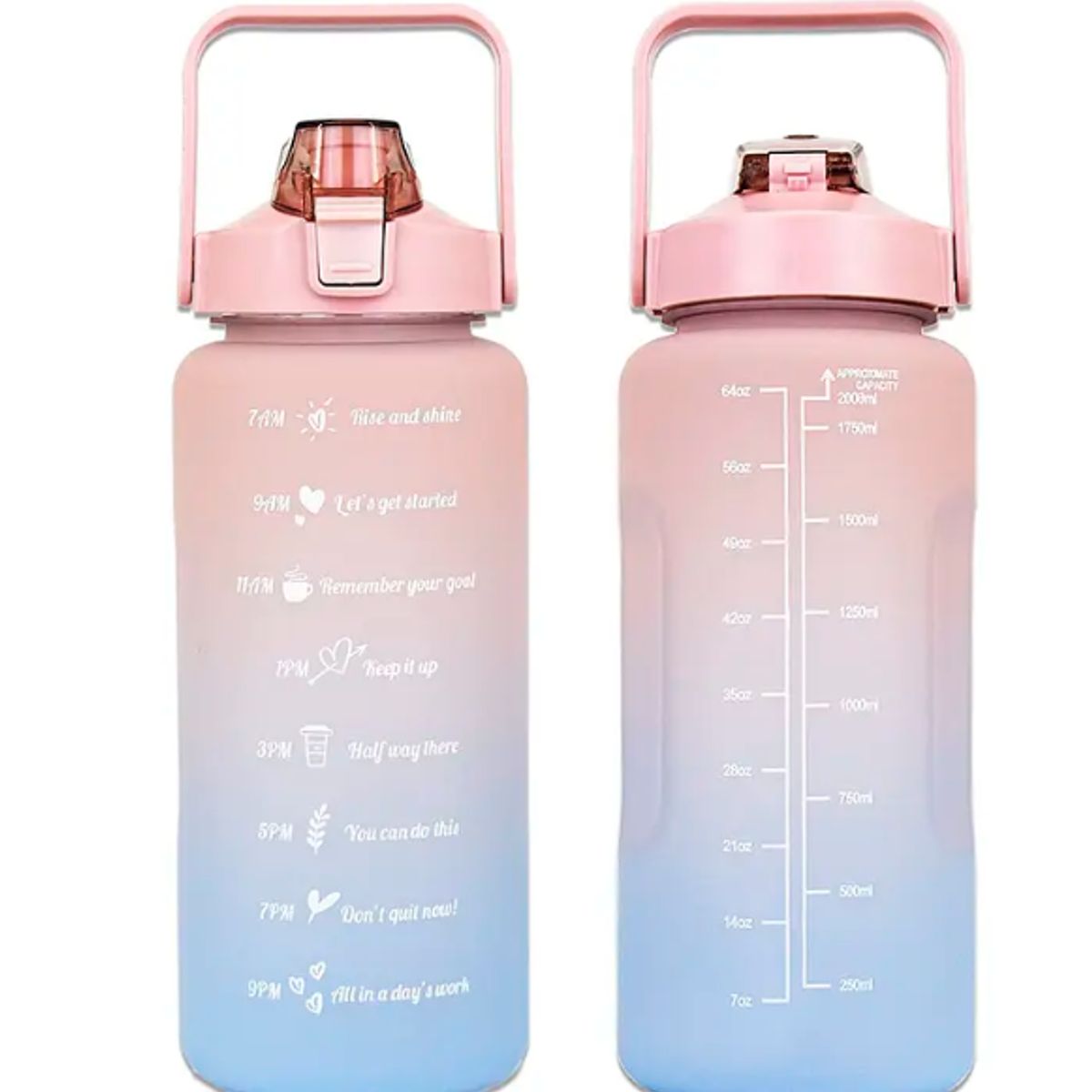 GENERICO - Botella De Agua Motivacional Gran Capacidad 2ltrs Deportiva