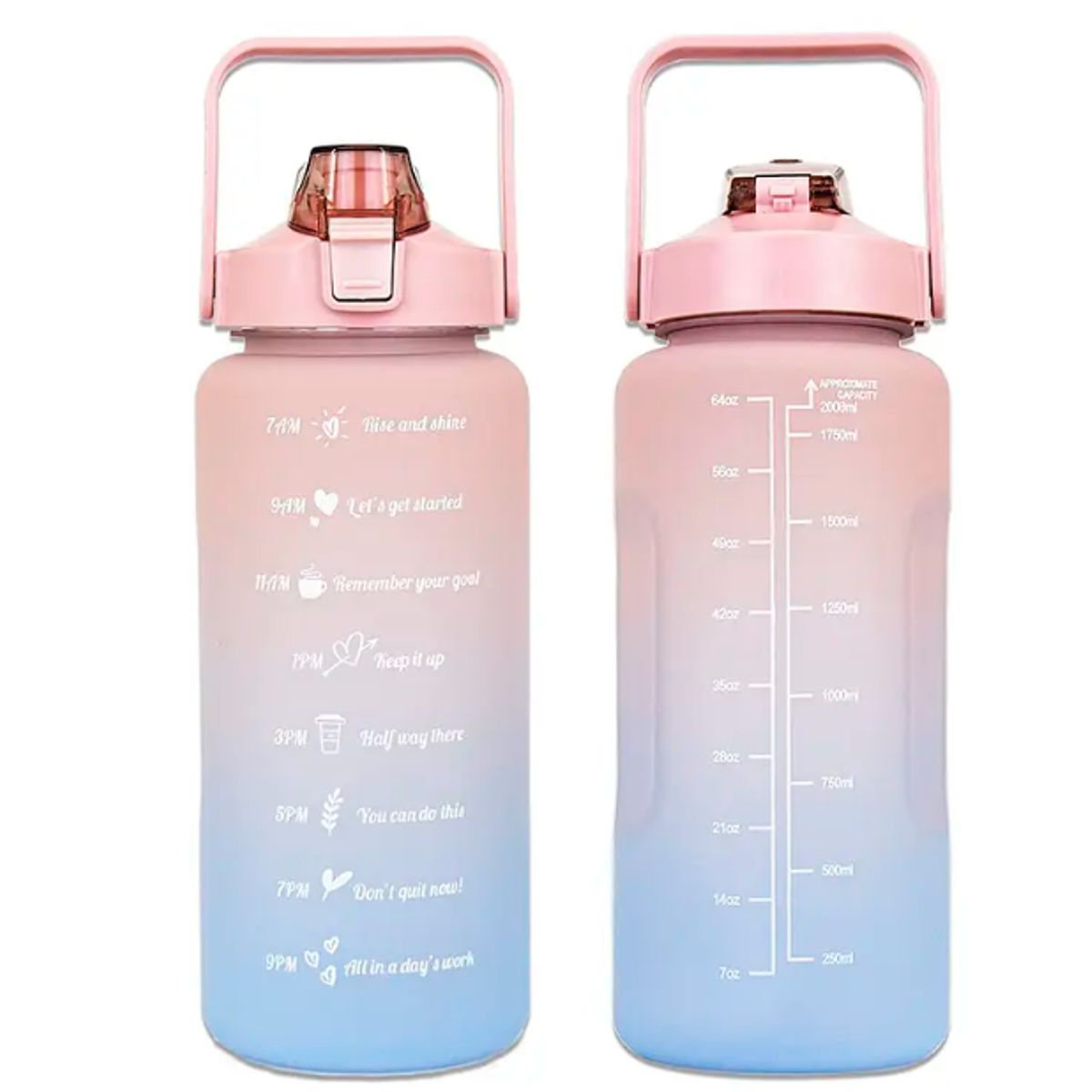 GENERICO - Botella De Agua Motivacional Gran Capacidad 2ltrs Deportiva