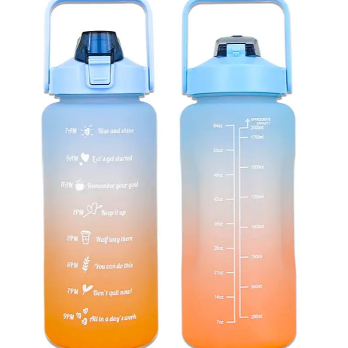 GENERICO - Botella De Agua Motivacional Gran Capacidad 2ltrs Deportiva