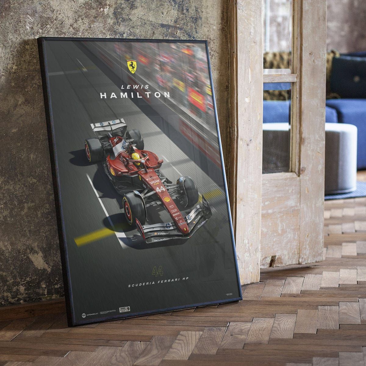 GENERICO - Cuadro Auto F1 Lewis Hamilton  Ferrari Sf-25 + Marco