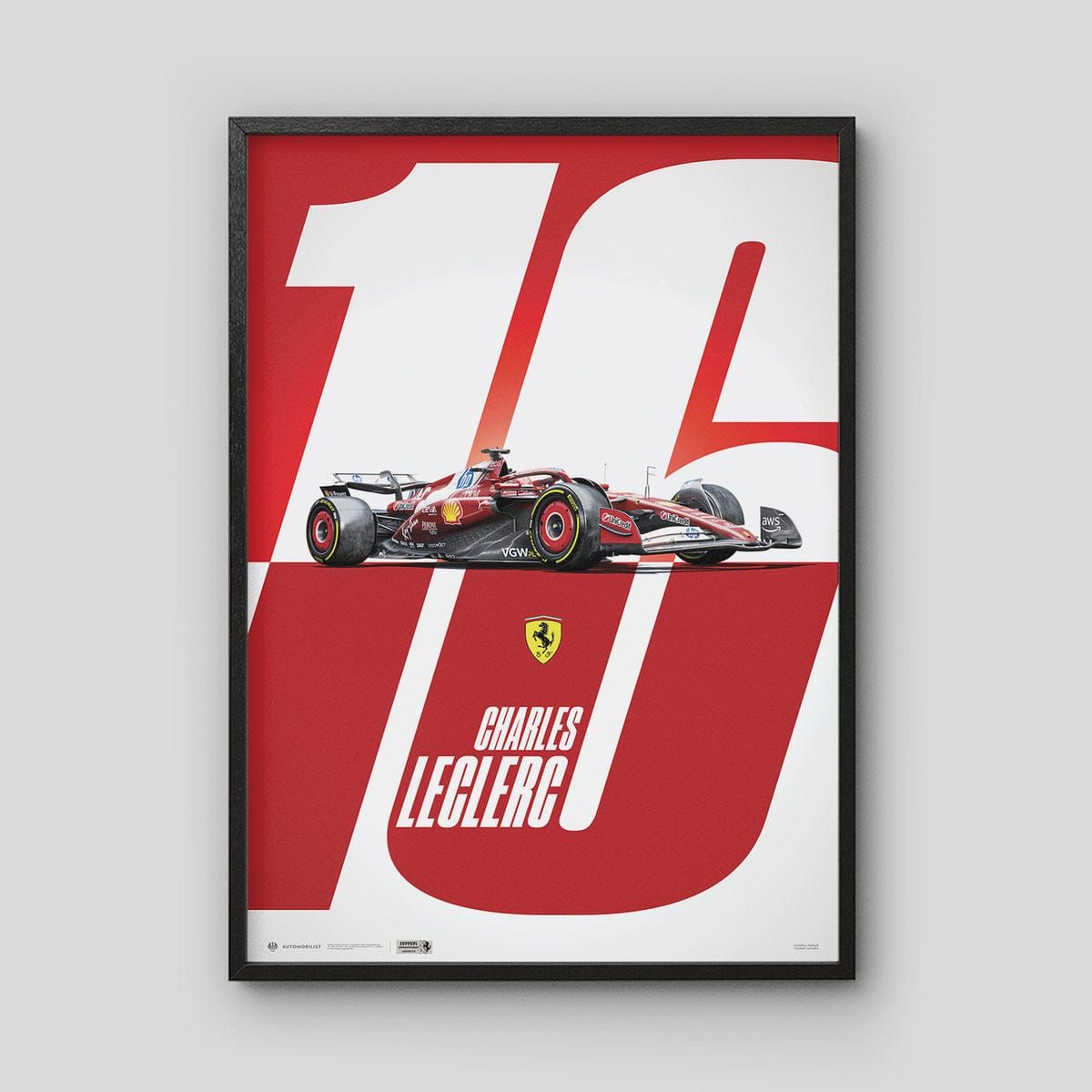GENERICO - Cuadro Auto F1 Charles Leclerc Mónaco Ferrari Sf-25 + Marco