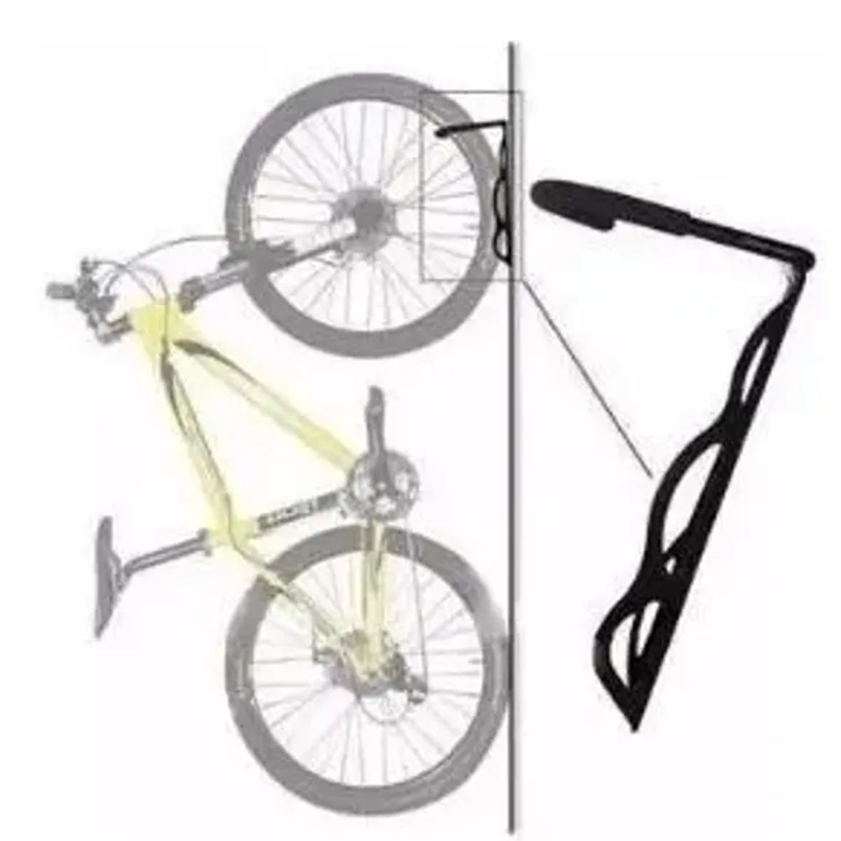 GENERICO - Gancho Muro Bicicleta Soporte Vertical Acero con Tornillos