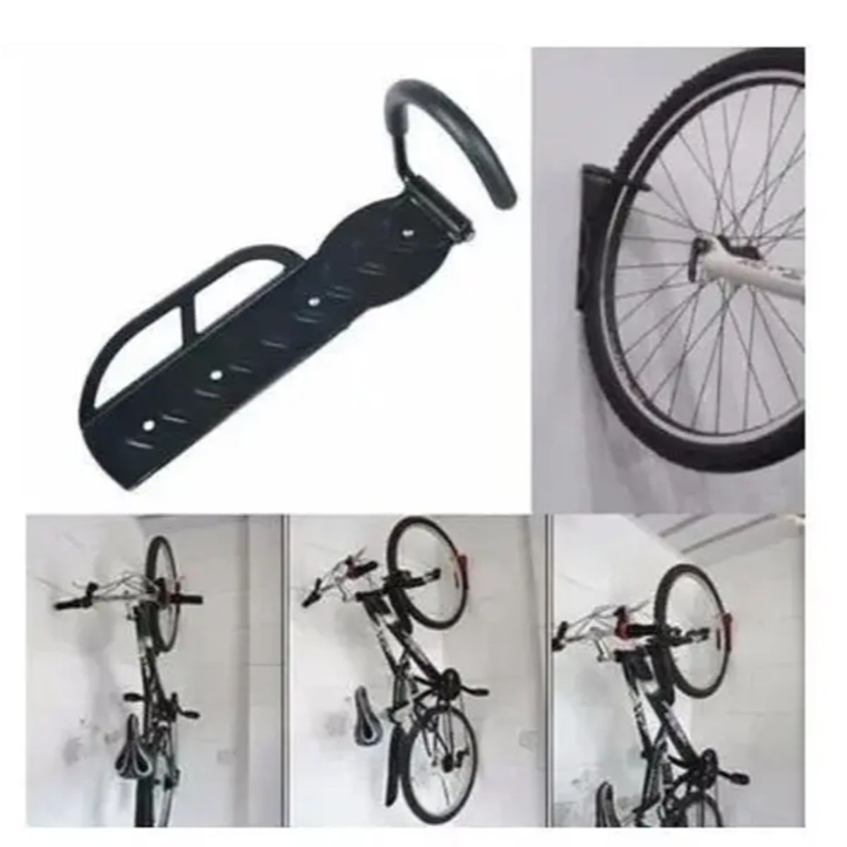 GENERICO - Gancho Muro Bicicleta Soporte Vertical Acero con Tornillos