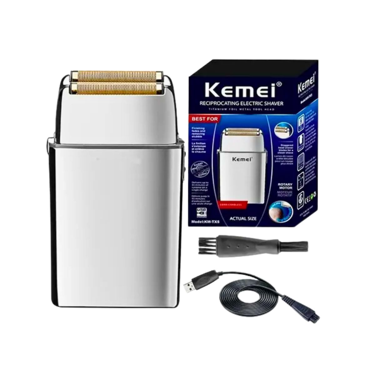 KEMEI - Kemei Shaver TX5 Afeitadora Inalambrica Recargable
