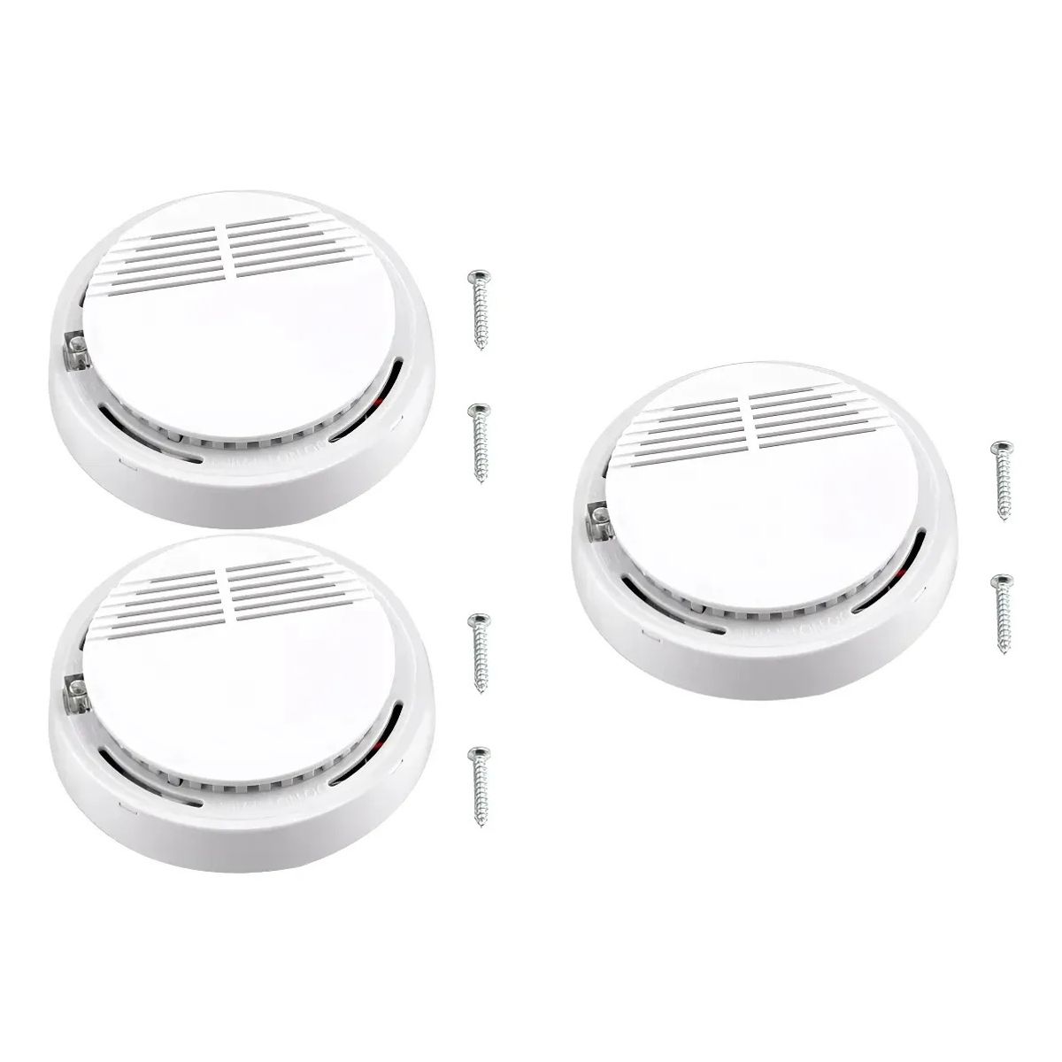 GENERICO - Pack 3 Detectores De Humo A Batería De 9 Volts Inalámbrico