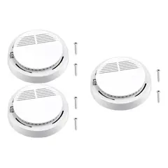 GENERICO - Pack 3 Detectores De Humo A Batería De 9 Volts Inalámbrico