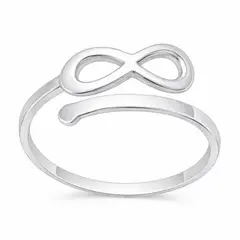 LK LUKSO - Anillo Ajustable Infinito Corazón en Plata Ley 925