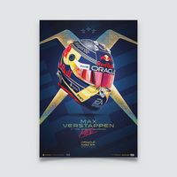 Cuadro Casco Max Verstappen Campeón F1 + Marco